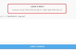 워드프레스 Highend 테마 댓글 상단 문구 변경방법